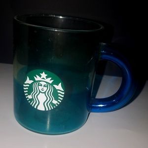 Starbucks Glass Green And Blue Mug